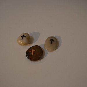 Stone with Image of Cross 3 in Set